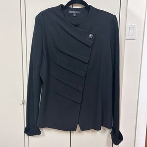 LAFAYETTE 148 Women Black Extrafine Wool Sweater sleeves jacket blazer - sz L